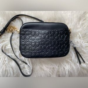 Coach Signature Leather Camera Bag